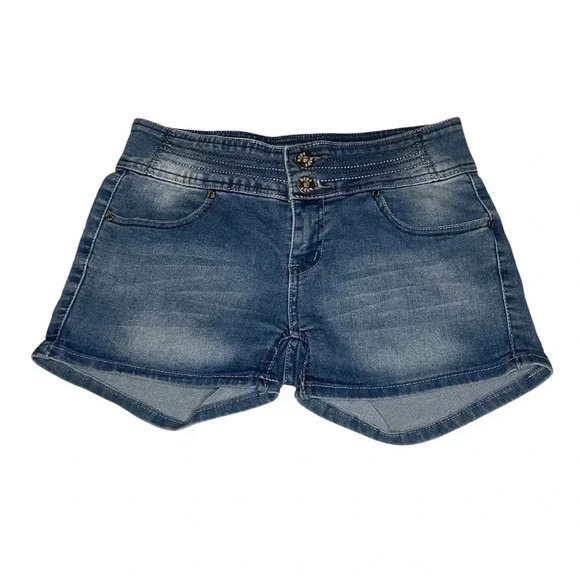 Trendy “Hype” High-Waisted Denim Shorts - Size 5. Distressed - Picture 1 of 5